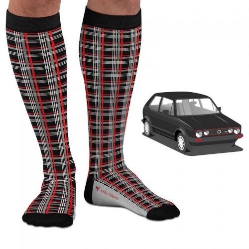 Socken im Design "GTI MK1" - Grau - Knie / Lang